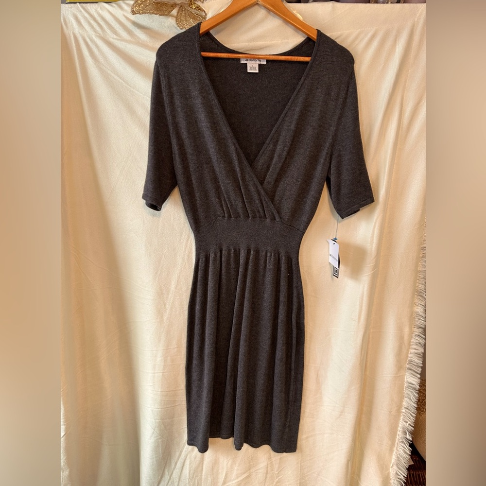 Liz Claiborne Dark Gray Sweater Dress -Large